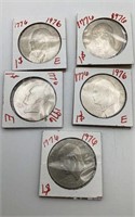 Set of 5 1976 Eisenhower Dollars