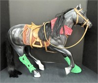 (W) Black Horse With Saddle. 18-1/2’’