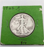 1942- P Walking Liberty Half Dollar