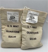North & South Carolina Mint Quarter Bags