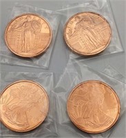 Set of 4 .999 Copper Cent