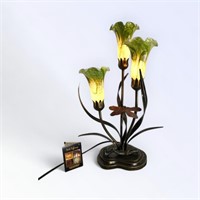 Tiffany Tulip Shade Lily Dragonfly Table Lamp 21"H