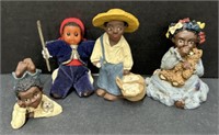 (X) Black Americana Children Figurines.