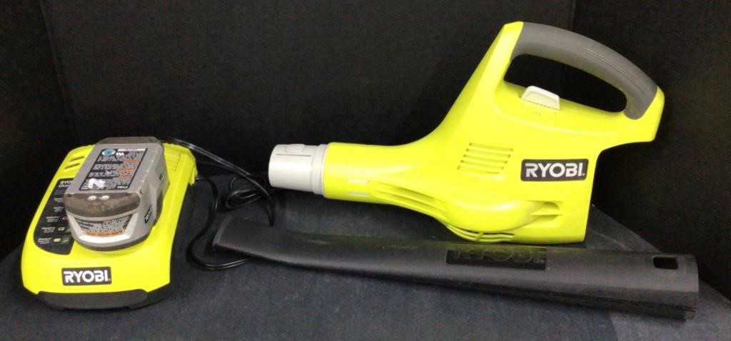 (AQ) Ryobi Electric Leaf Blower And Battery