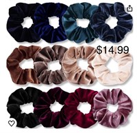Scrunchies for Women, 12 Pcs Velvet Scrunchies