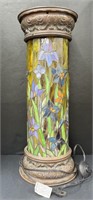 (AK) Stained Glass Pedestal Lamp With Clicker