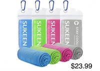 Sukeen [4 Pack] Cooling Towel (40"x12"),Ice