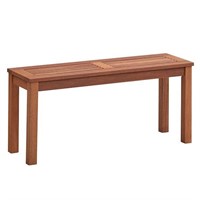 Natural Wood Outdoor Ottoman Backless Bench
