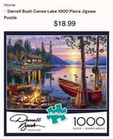 Darrell Bush Canoe Lake 1000 Piece Jigsaw Puzzle