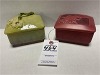 VTG Roseville Pottery Cigarette Boxes