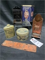 VTG Copper & Metal Match Box Holders & Advertising
