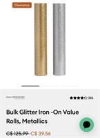 Cricut Glitter Iron -On Value Rolls, Metallics -
