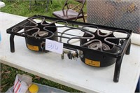 NEW BROWNING 2 BURNER GAS STOVE W/ LEGS, ACCS