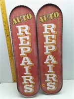 2 NEW AUTO REPAIR SIGNS WALL HANGING-6X24