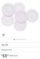 7.5inch White Porcelain Dinner Set of 6 with