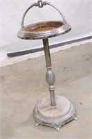 Vintage Marble Base Chome Ashtray Stand