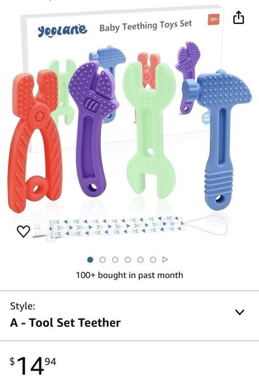 Teething Toys for Babies 3-24 Months, Tools Set