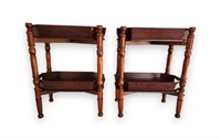 Wooden Tray End Tables (2)