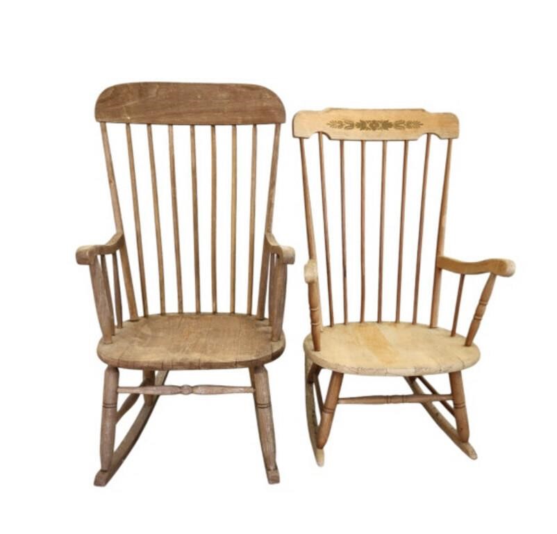 Two Outdoor Wooden Rocking Chairs