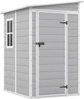 Patiowell 5x4FT Outdoor Shed  Resin  White/Grey