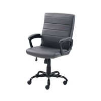 Mainstays Bonded Leather Mid-Back Chair  Gray