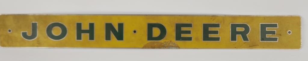 Vintage John Deere Metal Tractor Sign / Emblem.