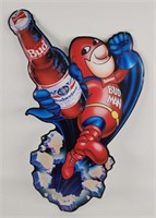 Metal Bud Man Budweiser Advertising Sign.