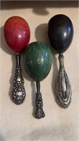 3 Victorian antique sterling silver handle