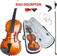 $90  Kmise Solid Wood Fiddle  Case & Extras (3/4)