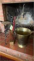Vintage brass bucket with brass swing handle,