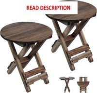 $60  Patio Folding Table  Round Walnut  Set 2