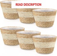 $43  Set of 6 Seagrass Planter  10.2 Indoor Pots