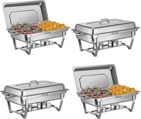 8 QT 4 Pack Stainless Steel Chafing Dish Set