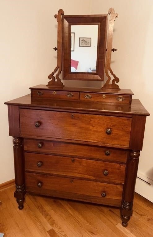 Beautiful antique gentleman’s dresser, six