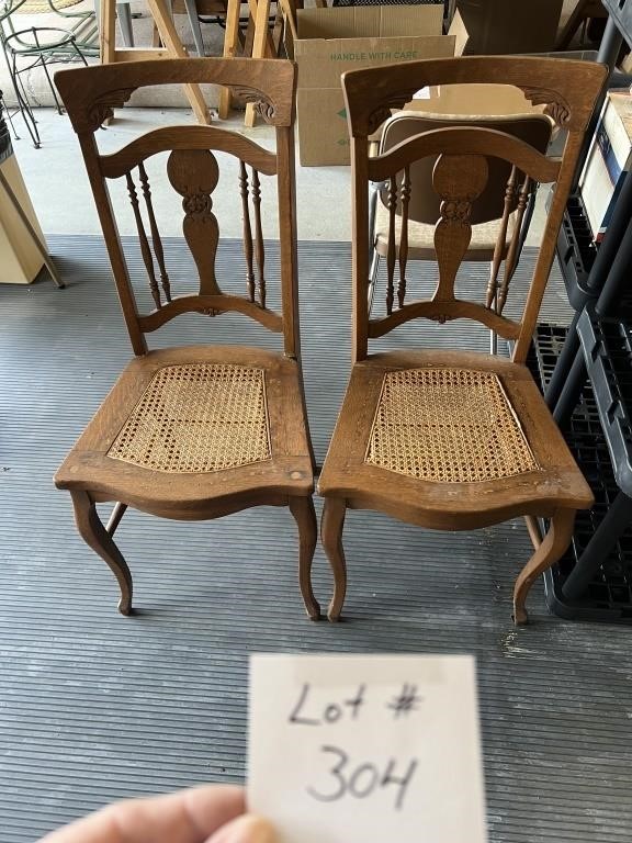 Oak chairs.