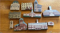 10 Winchester VA painted wood building replicas,