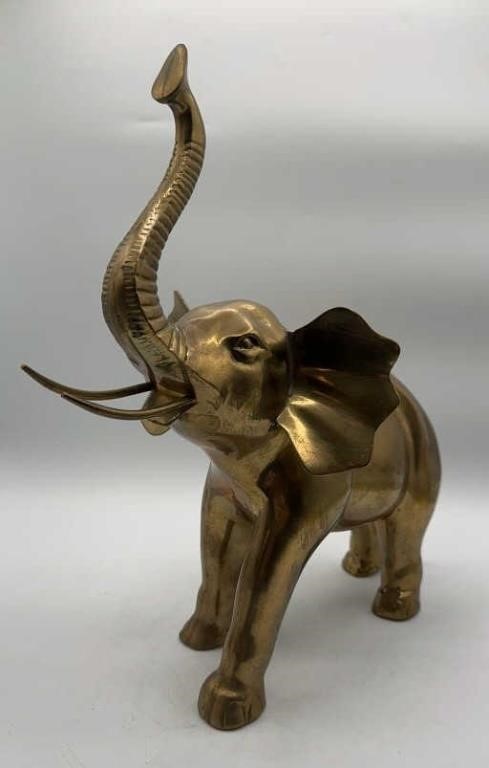 VTG 1970s Brass Lucky Elephant Statue