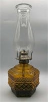 VTG Amber Glass Hexagonal Oil Lamp