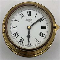 1970s German Brass Ship's Bell Clock from Kundo