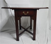 VTG Cherry Drop Leaf Side Table with Drawer