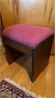 Antique vanity, stool seat, with a cushion top,