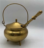 VTG Brass Smudge Pot Footed Cauldron Fire Starter