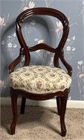 Victorian Style Side Chair Walnut Wood