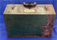 Vintage Green Metal Tool Box