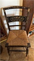 Antique stencil, side chair, with an old wrapped