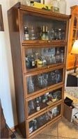 Solid oak barrister bookcase, five shelves, 6
