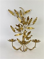 Mid Century Gilt Candle Wall Hanging
