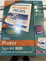 White Poster Sign Kit Unopened