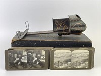 Antique Stereoscope w/ Photo Cards in case