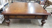 Burled Wood Style Coffee Table with Drawers